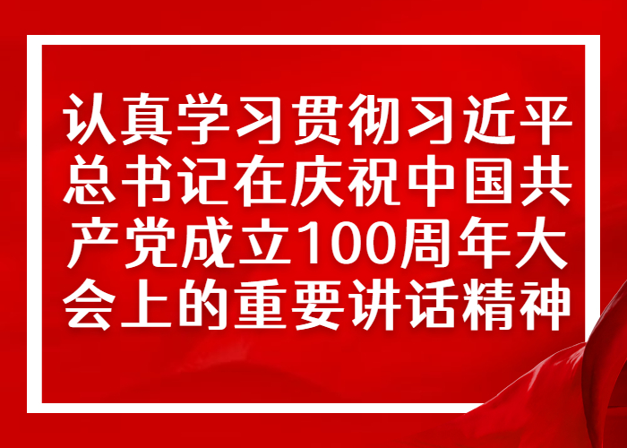 认真学习贯彻习近平总书记在庆祝中国共产党成立100周年大会上的重要讲话精神